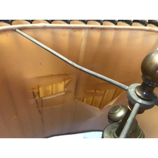 Bronze Mid Century Modern Bronze Owl Lamp by Marbro Lamp Co. With Original Shade For Sale - Image 8 of 13