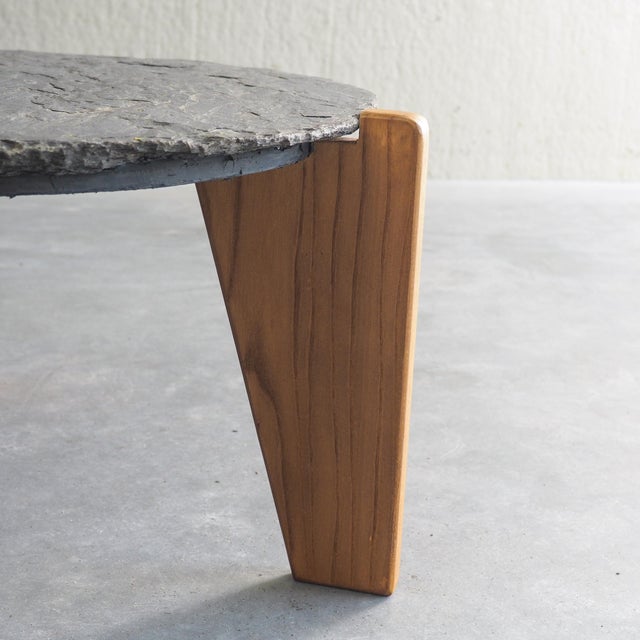 Brutalist Slate and Pine Side Tables, 1970s, Set of 2 For Sale - Image 10 of 18