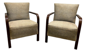 Early 20th Century H-213 Armchairs attributed to Jindřich Halabala, Czechoslovakia, 1930s, Set of 2