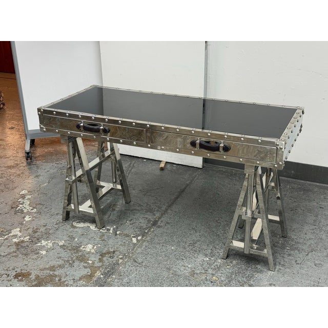 Industrial Z Gallerie Flight Desk For Sale - Image 3 of 12