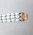 Mid-Century Modern Vintage 1960s Signed Napier Goldtone & White Beaded Asian Influenced Bracelet For Sale - Image 3 of 13