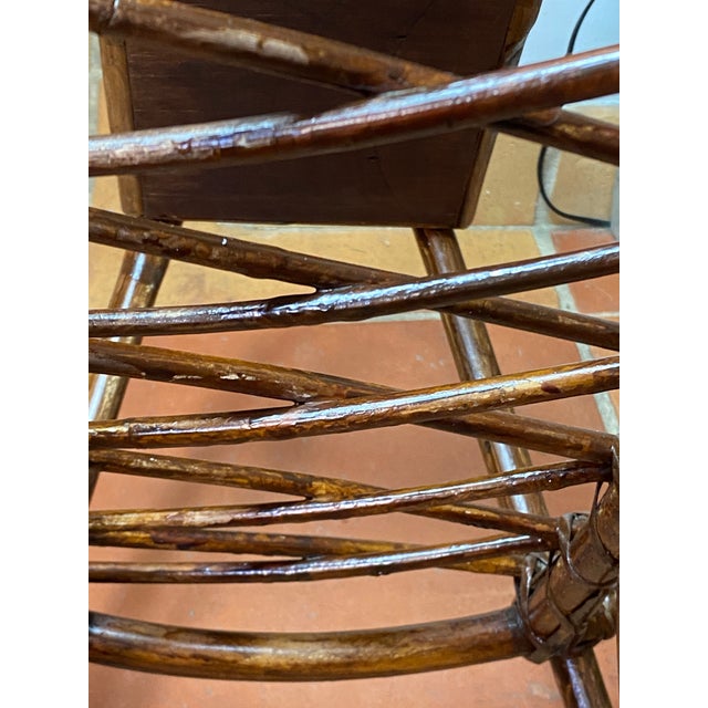 Rattan Magazine Rack with Ceramic Tile Shelf, 1970s For Sale - Image 15 of 18