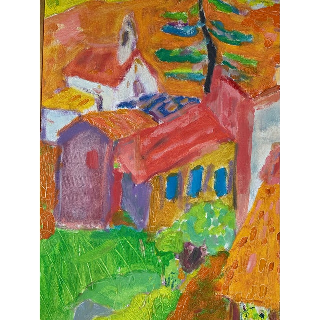 Pumpkin 20th Century French Fauvist Painting of the Village De Ollioules, France For Sale - Image 8 of 12