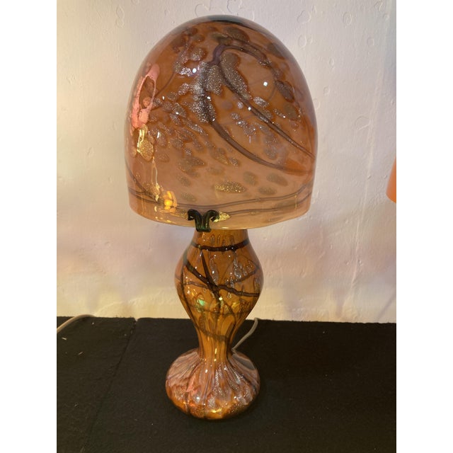 Glass Vintage Mushroom Table Lamp, 1980s For Sale - Image 7 of 7