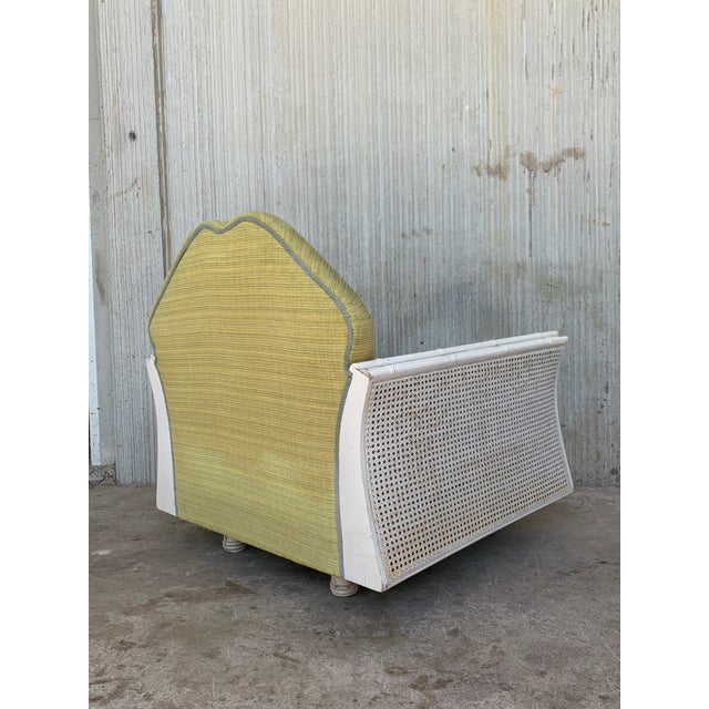 Hollywood Regency Faux Bamboo Lounge Chairs With Cane Back - a Pair For Sale In Miami - Image 6 of 12