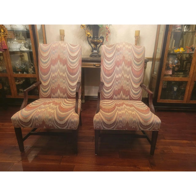 Mid 20th Century Pair of Vintage Upholstered Arm Chairs For Sale - Image 12 of 13