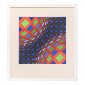 Victor Vasarely "Bi-Okta B" Screenprint, 1973-75