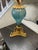 Mid 20th Century Regency Style Desk Lamp W/ Murano Blue Swirled Opalescent Glass For Sale In Las Vegas - Image 6 of 6