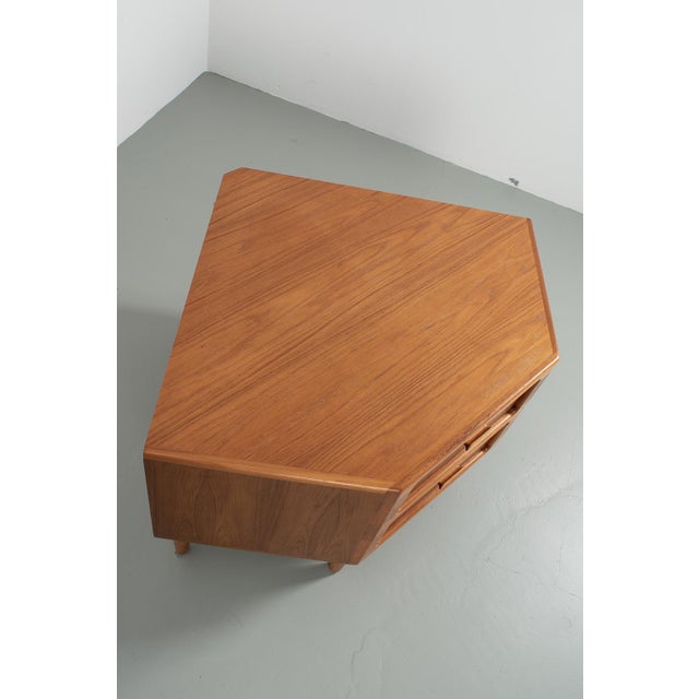 Brown Teak Corner Cabinet from Silkeborg For Sale - Image 8 of 9