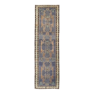Long Vintage Sivas Runner in Elegant Purple and Brown 4'0 X 13'10 For Sale
