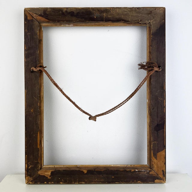 Black Antique Italian Gesso and Wood Picture Frame For Sale - Image 8 of 11