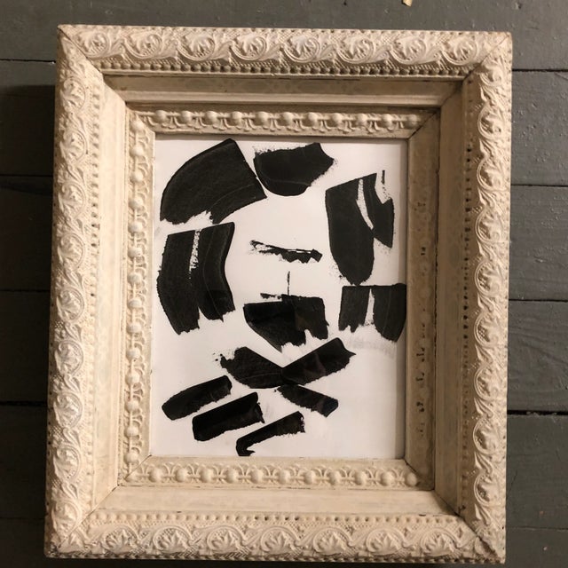 2020s Original Contemporary Abstract Female Portrait Painting Ornate Vintage Frame For Sale - Image 5 of 5