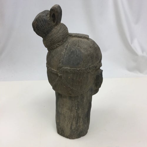 Vintage Clay Chinese Art Warrior Bust Head Art Sculpture