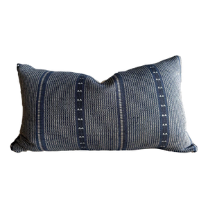 Zak & Fox Lumbar Blue Poncho Pillow With Down Insert