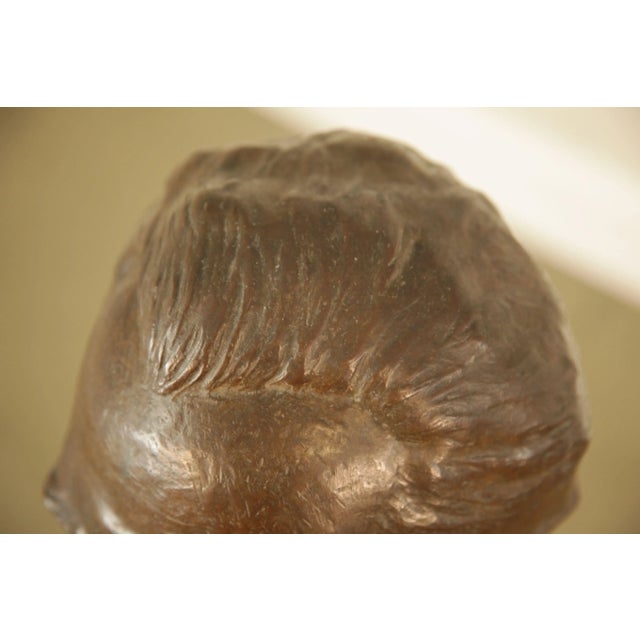 Lawrence Ludtke 1980's Bronze Male Bust Portrait For Sale - Image 11 of 13