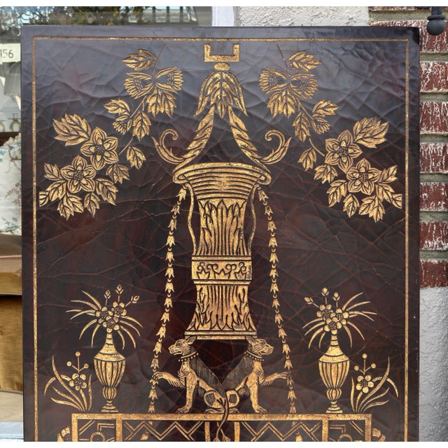 Maitland - Smith Pair of Huge Maitland Smith Neoclassical Gilded Lacquer Panels W Monkeys & Dogs For Sale - Image 4 of 7