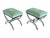 1980s Hand-Forged Sculptural Wrought Iron Accent Benches in Dark Green Mohair- A Pair For Sale - Image 12 of 13