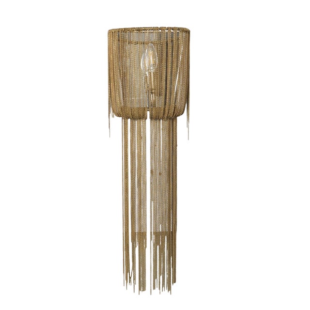 The Clutch Modern Alee Large Sconce with Staggered Draped Chain is a dramatic and elegant lighting statement, featuring...