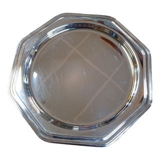 Silver-Plated Metal Bottle Coaster with Villars Pattern from Christofle For Sale