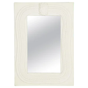 Nautical Lacquered Maritime Mirror, Braided Knotted Rope