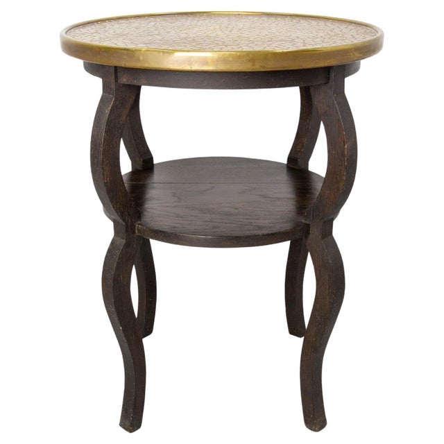 Copper French Chestnut & Copper Table Sellette Side Table, 1940s For Sale - Image 8 of 8