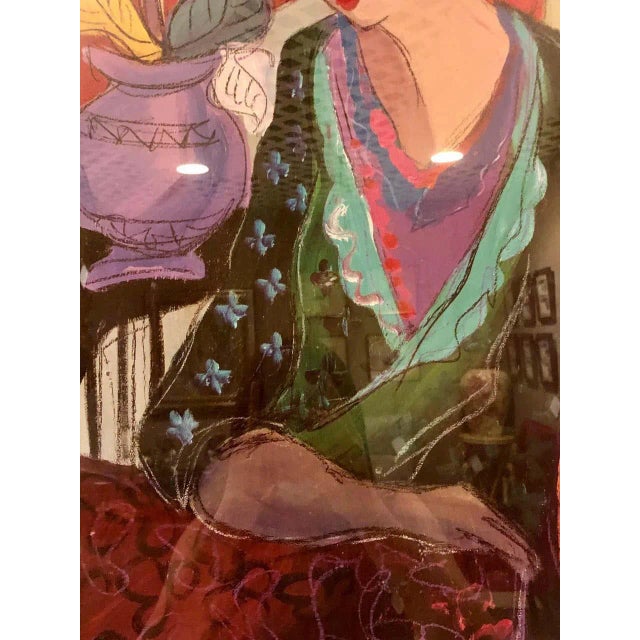 Red Lithograph by Patricia Govezensky of Two Woman Gilt Framed Signed For Sale - Image 8 of 13