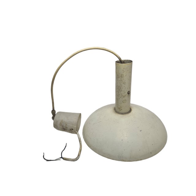 White Vintage Pendant Lamp, Poland, 1960s For Sale - Image 8 of 8
