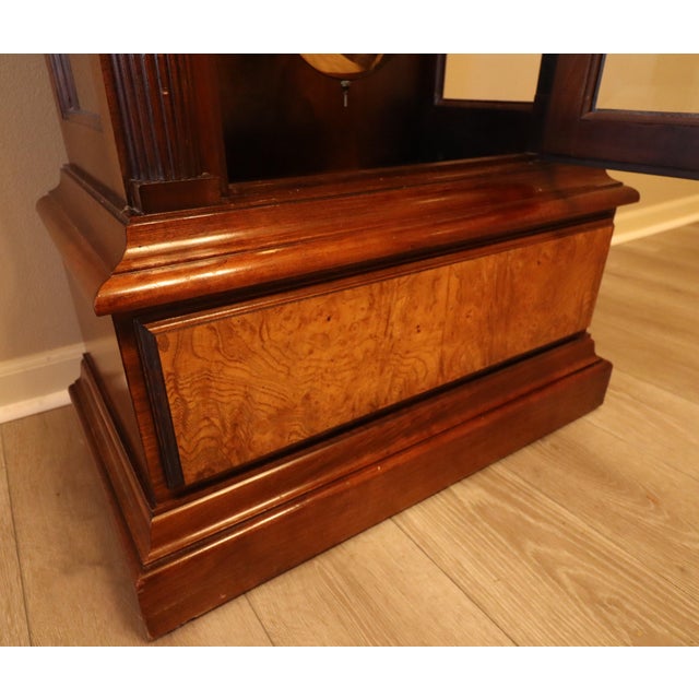 Howard MillerTriple-Chime Grandfather Clock — Burl Walnut Case For Sale - Image 12 of 16