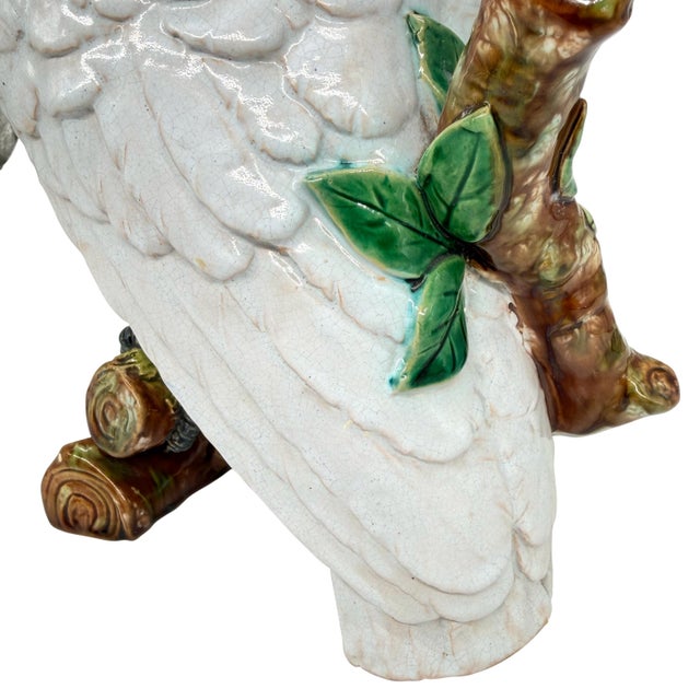A William Brownfield Majolica Pitcher Modeled as a Cockatoo, English, Dated 1877 For Sale - Image 12 of 18