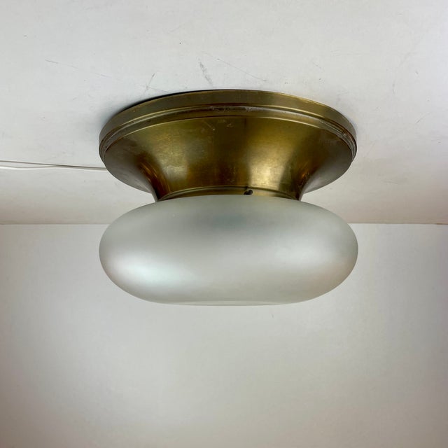 Brass and Murano Glass Ceiling Lamp, Italy, 1960s For Sale - Image 6 of 15