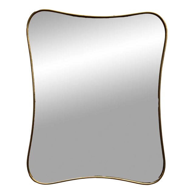 Italian Brass Wall Mirror by Gio Ponti, 1960s For Sale