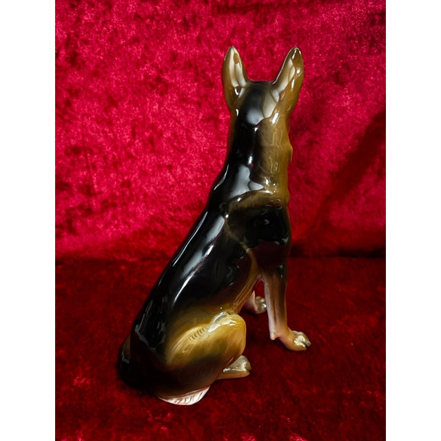 Tan Vintage Rosenthal Germany Hand Painted German Shepherd Dog Figurine For Sale - Image 8 of 12