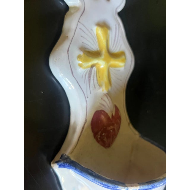 19th Century French Ceramic Holy Water Font For Sale - Image 4 of 6