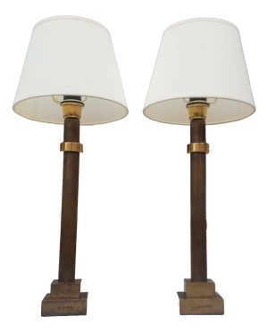 Vintage Bronze Table Lamps by Jean Charles, 1970s, Set of 2