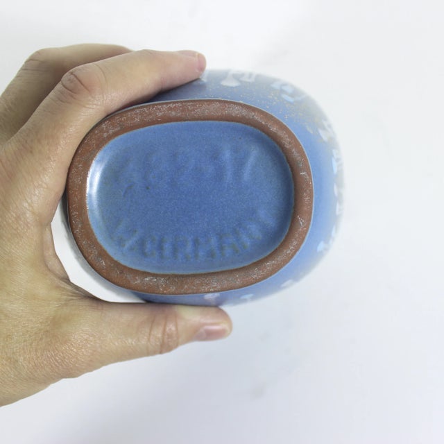 Mid-Century Modern Blue Gold Yellow Drip Glaze Ceramic Vase, W. Germany Design 482-17 For Sale - Image 10 of 10