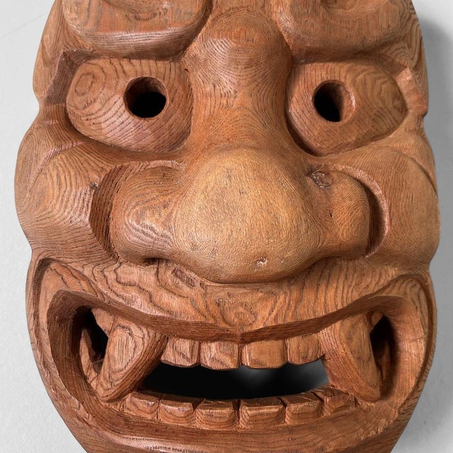 Wooden Kijin-Kei Oni Mask, 1920s For Sale - Image 9 of 11