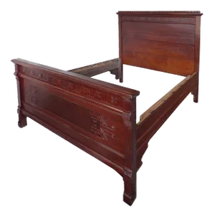Late 19th Century Aesthetic Movement Mahogany Double Bed