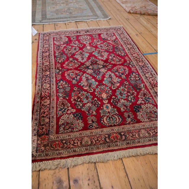 Vintage Fine Sarouk Rug - 3'5" x 5'2" For Sale - Image 9 of 11