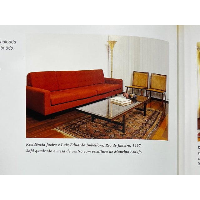 “Rectangular” Four-Seat Sofa in Hardwood & Antique Rose Velvet by Joaquim Tenreiro, Brazil, 1950s - Lot 501 For Sale - Image 13 of 14