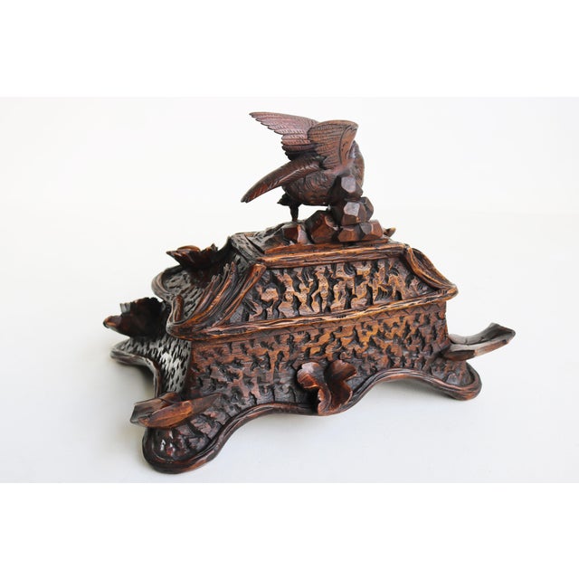 19th Century Black Forest Swiss Two Tier Jewelry Box with Fox and Bird, 1880 For Sale - Image 10 of 15