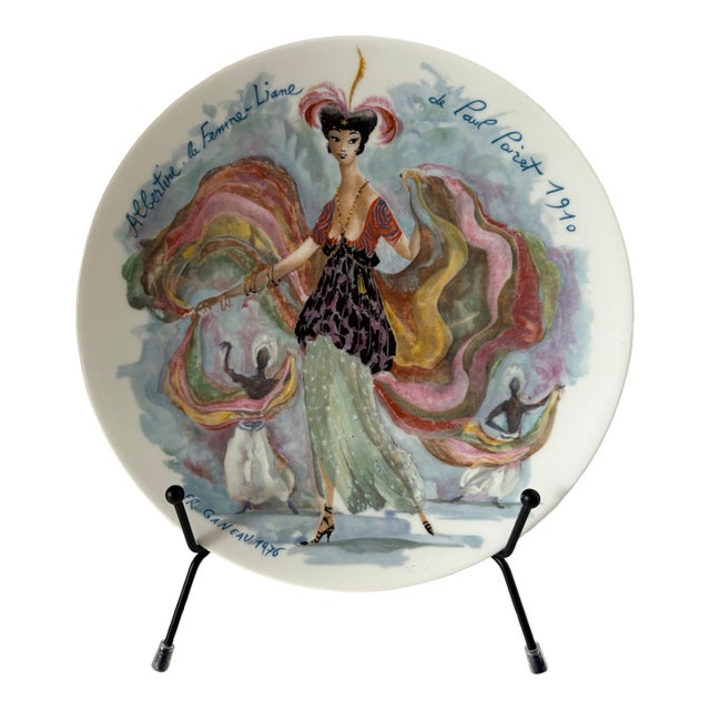 Limoges D’Arceau “Les Femmes Du Siècle 1910” Paul Poiret Fashion Plate – French Art Deco Style Wall Decor 8.25” For Sale