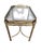 A beautiful vintage brass faux bamboo side table featuring a removable glass tray top with elegant handled sides. The...