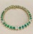 Gemstone 6 Carat Emerald & 1.5 Carat Diamond Tennis Bracelet 14 Karat Yellow Gold S-Shape For Sale - Image 7 of 18