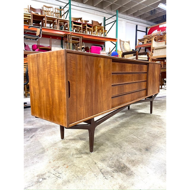 Wood Danish Modern Teak Credenza or Console For Sale - Image 7 of 9