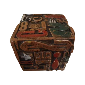 Mid Century Modern Alpha Cube Sculpture by Sheldon Rose
