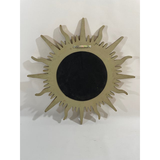 Vintage 16.5" French Style Gilded Resin Sunburst Wall Mirror For Sale - Image 10 of 16