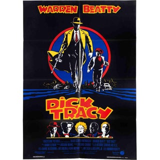 Dick Tracy Vintage Poster, Italian 2-Foglio, 1990, Bold Graphic Design For Sale