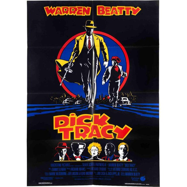 Dick Tracy Vintage Poster, Italian 2-Foglio, 1990, Bold Graphic Design For Sale