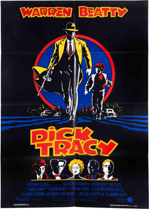 Dick Tracy Vintage Poster, Italian 2-Foglio, 1990, Bold Graphic Design