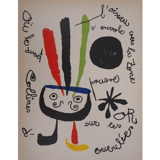 Joan Miro, The Bird, Original Lithograph For Sale